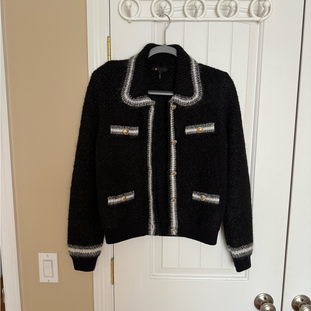 Maje Black and Gray Textured Blazer new